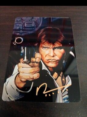 Star Wars Hon Solo Chad Hardin Metal Card signed with COA